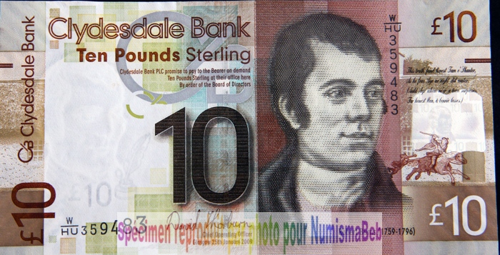 10 Livres sterling Ecosse clydesdale bank 2005